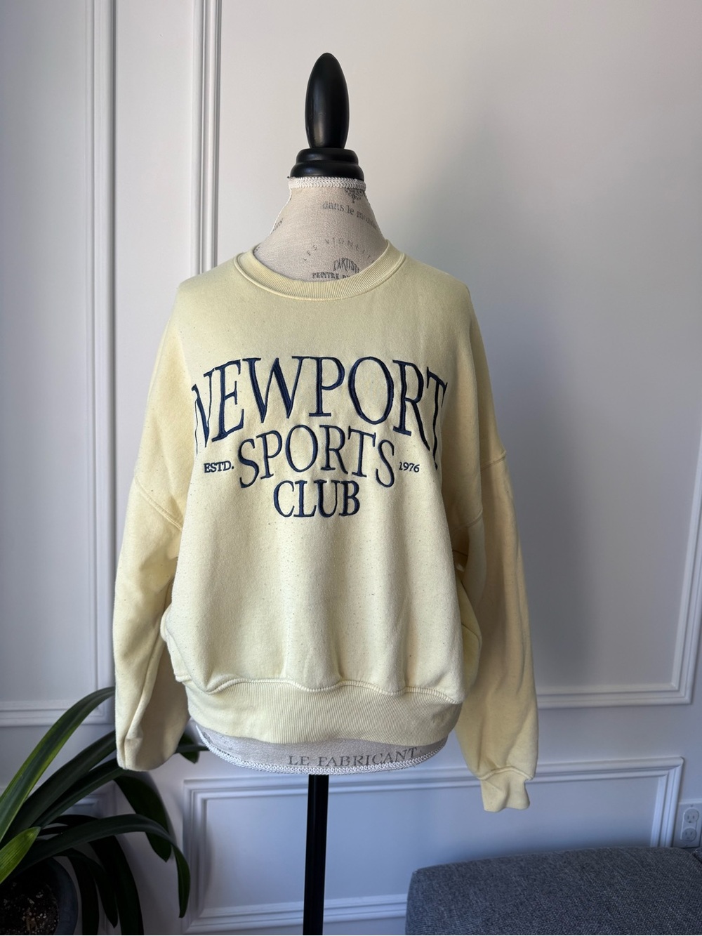 Yellow Cream Graphic Pullover Sweatshirt